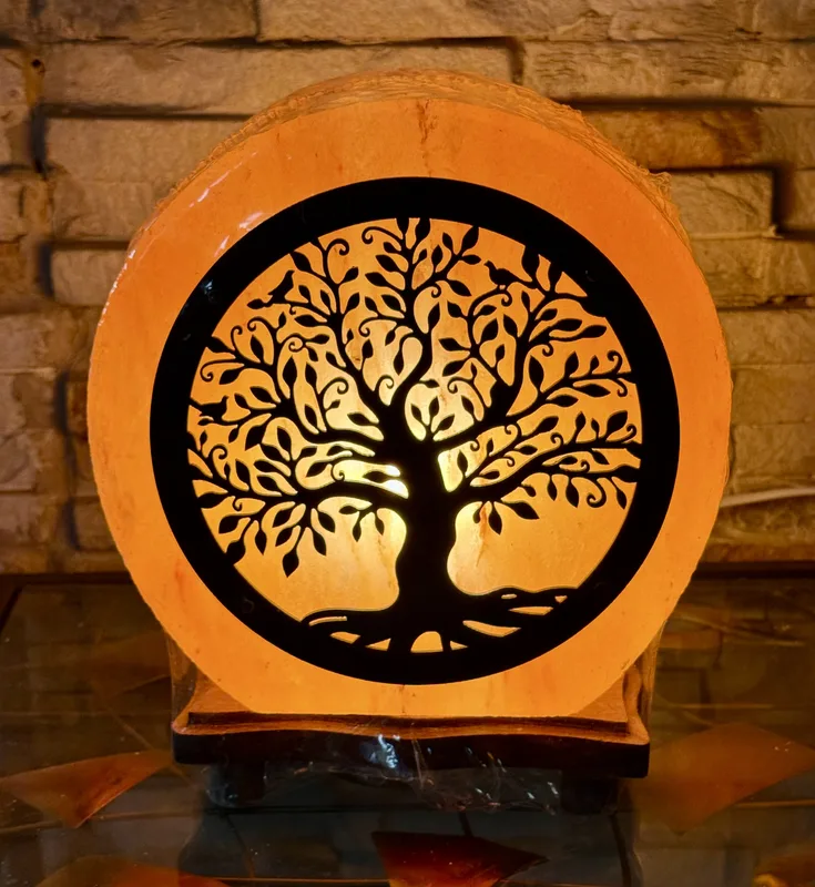 מנורת מלח מהרי ההימלאייה " עץ החיים" מיוחדת עבה במיוחד שוקלת לפחות 5 קג