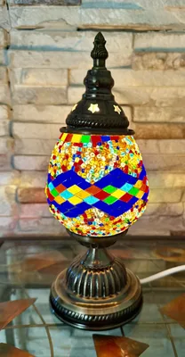 מנורת לילה זכוכית ויטראז' סגנון מרוקאי מיוחדת